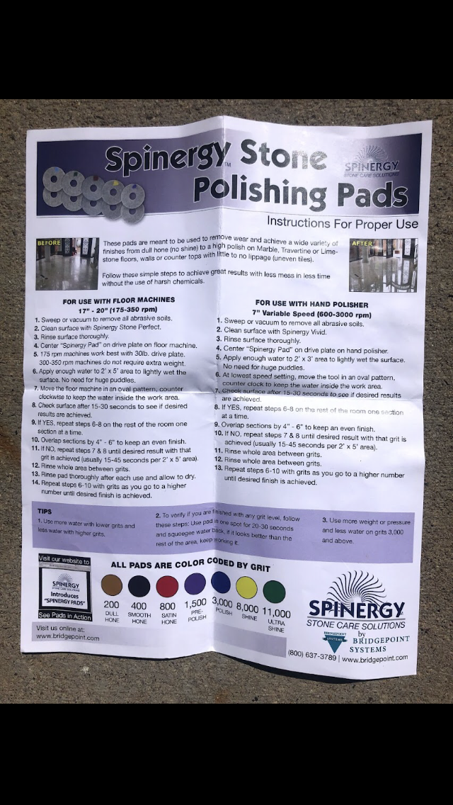 Spinergy Stone polishing pads